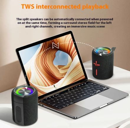 Magnetic split Bluetooth subwoofer speaker by My Store, portable high-fidelity audio device with sleek design and dual speakers.