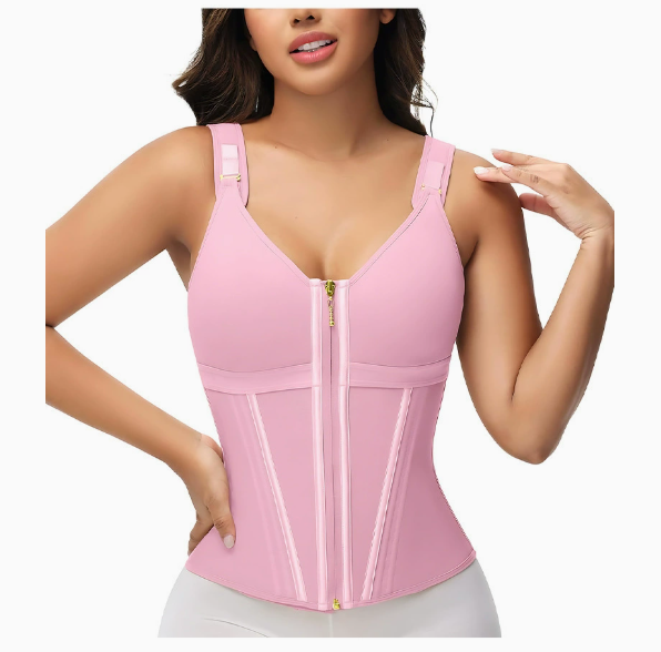 Mesh waist slimming three-breasted shapewear corset from My Store, featuring a sleek design with adjustable straps and breathable material.