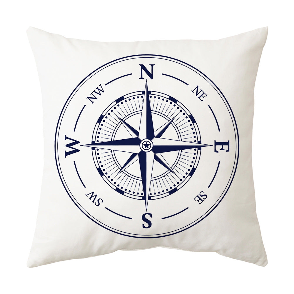 Nautical Throw Pillow Covers — Pirate Ship & Anchor Coastal Decor