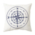 Nautical throw pillow cover featuring pirate ship and anchor designs, coastal decor by AquaHaven Decor for maritime style.