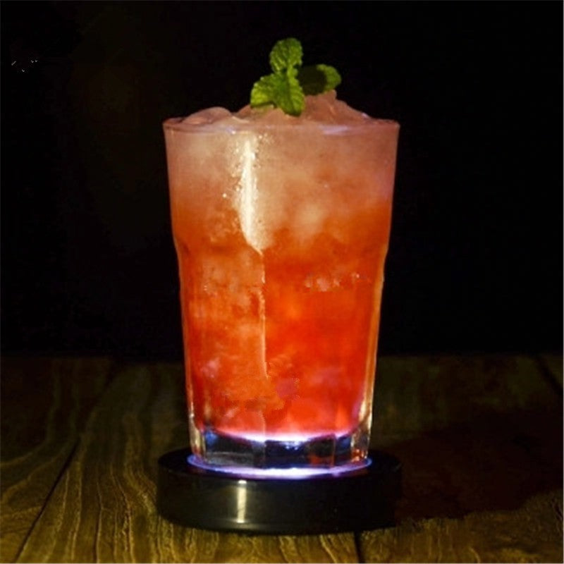 LED Light-Up Coaster, Round Flashing, Advertising Use