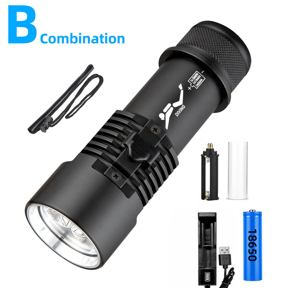 XHP70 High-Intensity Waterproof Flashlight with 26650 Battery