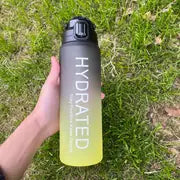 Frosted Plastic Straw Cup 1L with Time Marker