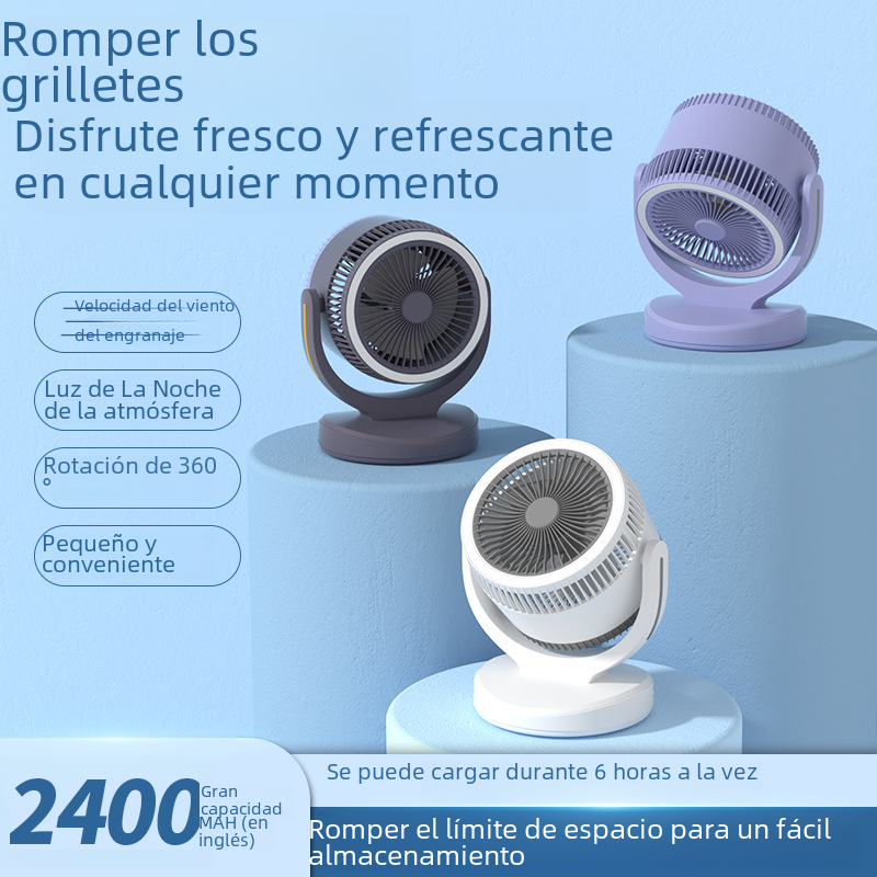 New Desktop Wall-Mounted Silent Fan with Light