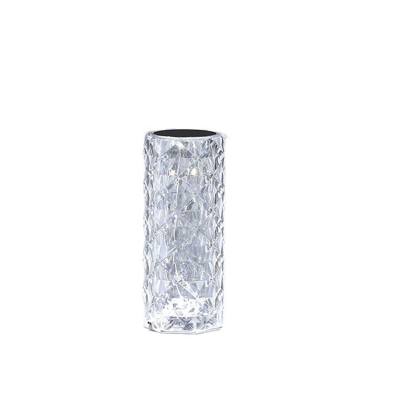 Modern Minimalist Touch Table Lamp with Crystal Rose