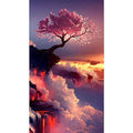 Cloud Pine Tree Diamond Painting with Cross Stitch Design