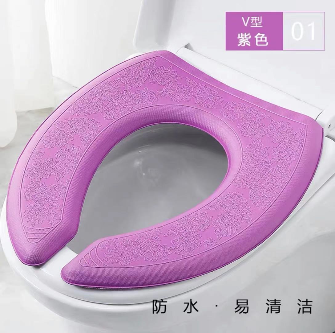 Thick EVA Waterproof Toilet Seat Cover, Adjustable Fit