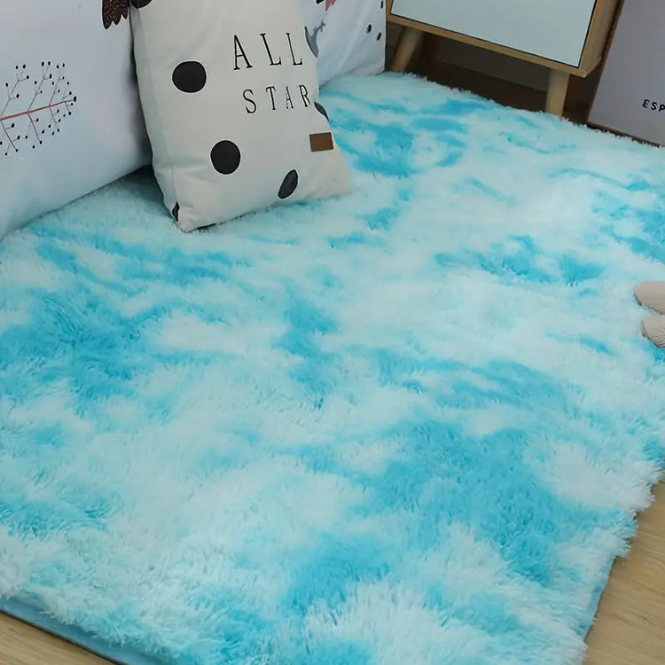 Soft fluffy shaggy rug from AquaHaven Decor, ideal for bedroom and living room, with plush texture and cozy appearance.