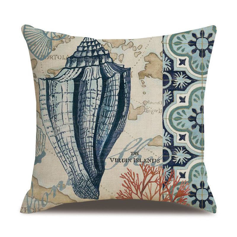 Ocean Theme Throw Pillow Cover — Coastal Decor for Home & Airbnb