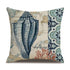 AquaHaven Decor ocean-themed throw pillow cover with coastal blue wave pattern, ideal for home or Airbnb coastal decor.