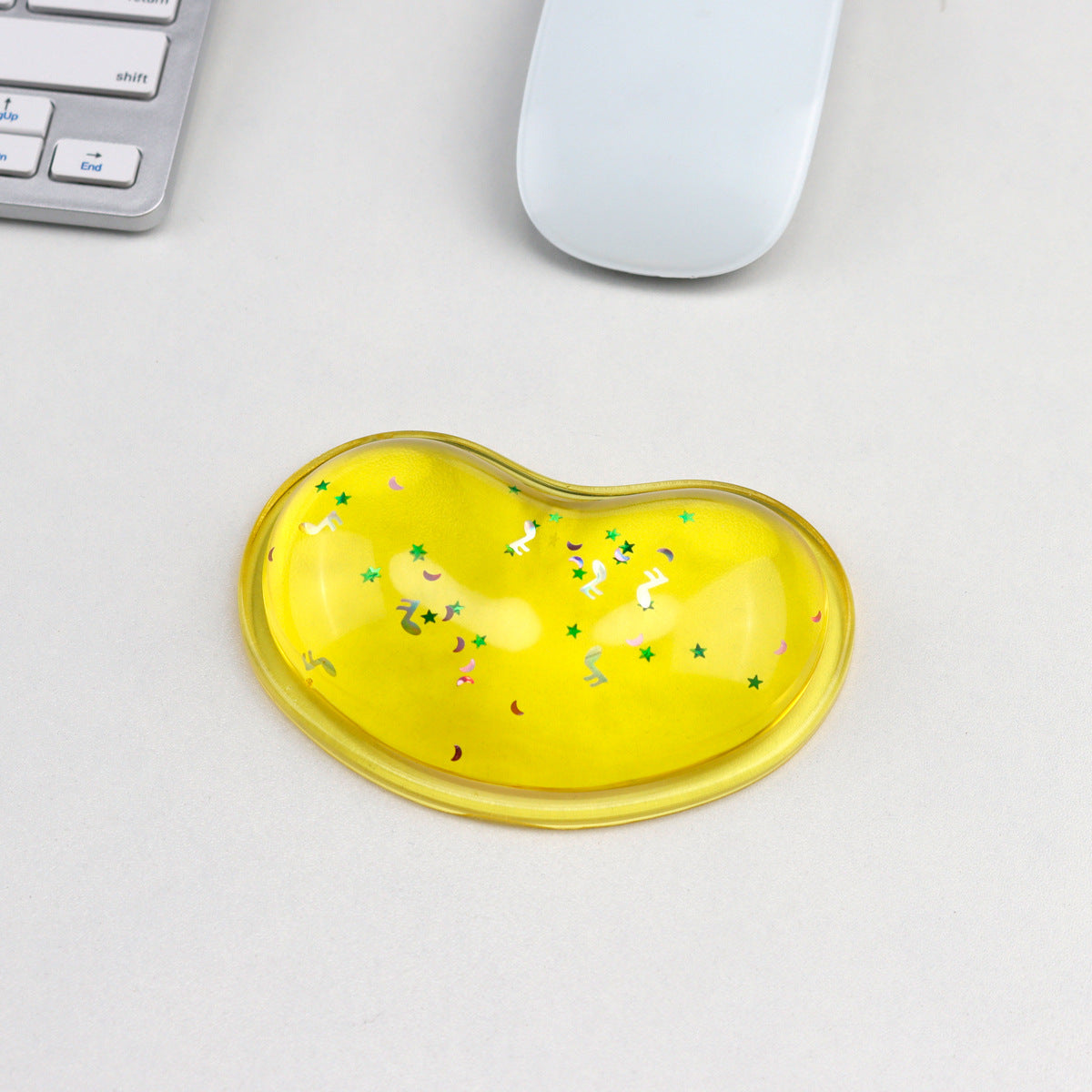 Heart-Shaped Crystal Silicone Wrist Mouse Pad for Office