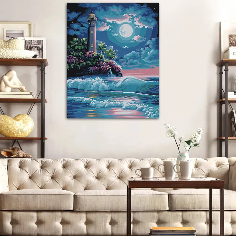 Digital Oil Painting Set - Moonlight Island for All