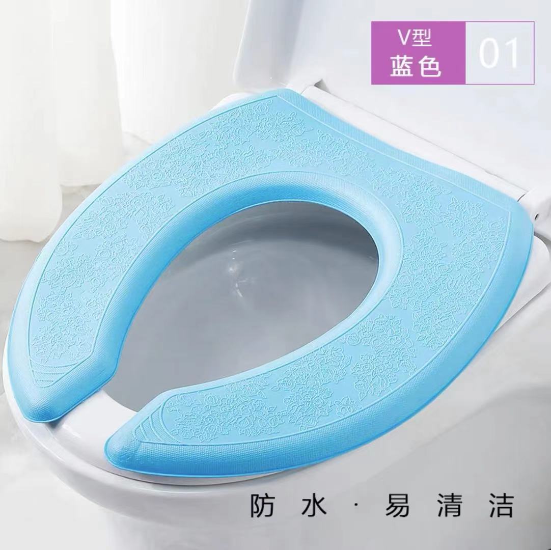 Thick EVA Waterproof Toilet Seat Cover, Adjustable Fit