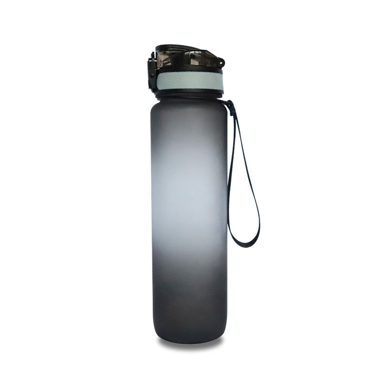 AquaHaven Decor Tritan sports water bottle with bounce cap, 1000ml capacity, clear durable plastic for hydration on the go.