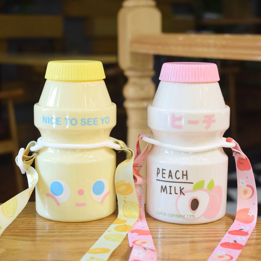 Cute Portable Plastic Water Cup for Students (Korean Style)
