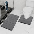 Memory Foam Bath Mat — Striped Non-Slip Coastal Bathroom Rug