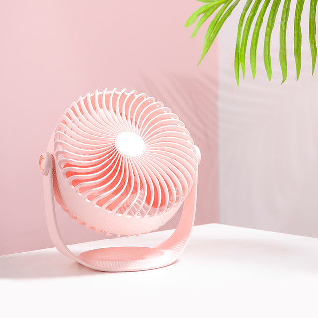 7-Inch Striped USB Rechargeable Mini Desktop Fan