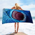 Oversized Shark Beach Towel — Quick-Dry Microfiber for Beach, Pool & Travel