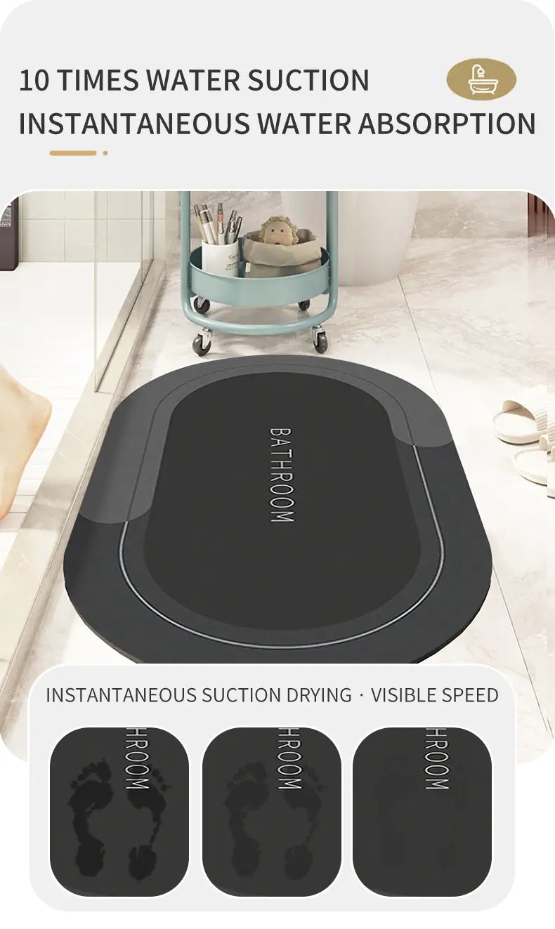 Absorbent Non-slip Diatom Mud Toilet Floor Mat
