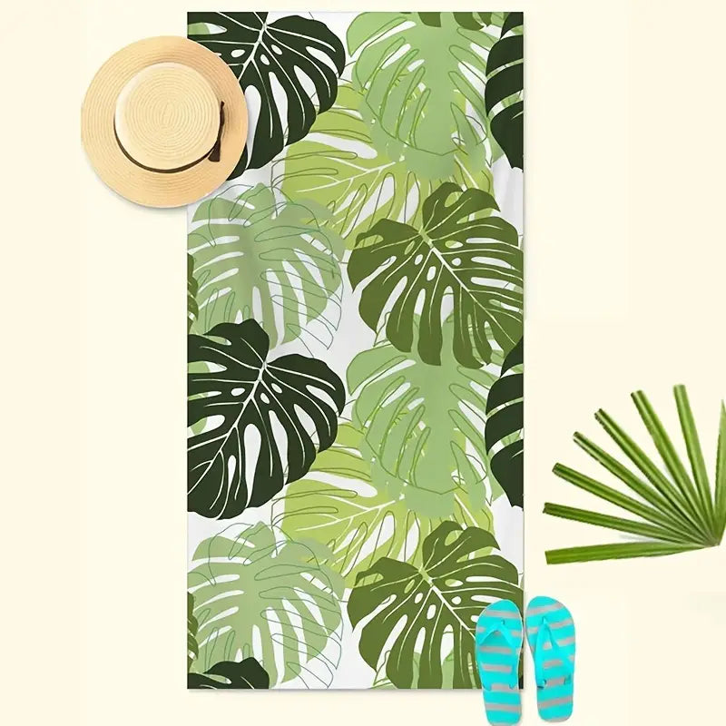 Abalone Leaf Pattern Quick-Drying Microfiber Beach Towel