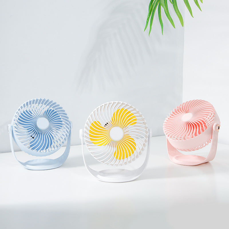 7-Inch Striped USB Rechargeable Mini Desktop Fan