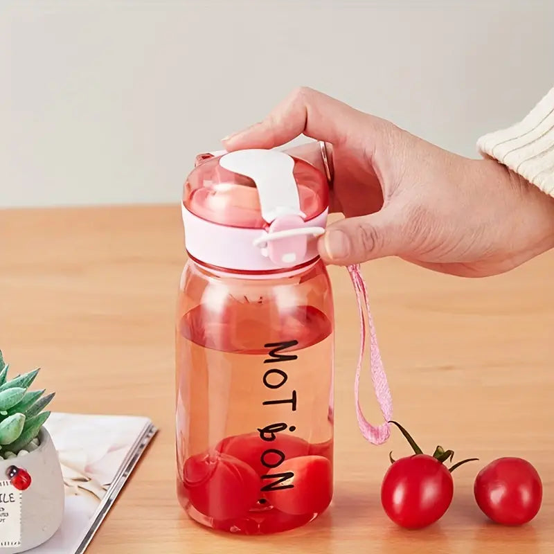 Portable Water Bottle with Bouncing Cover and Straw