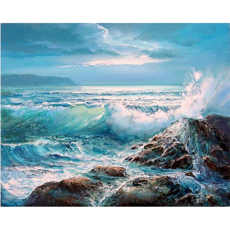 Diamond Painting of Ocean Waves