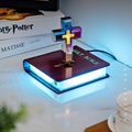 handmade cross lamp Handmade Levitating Cross with Colorful Light Base (Set)