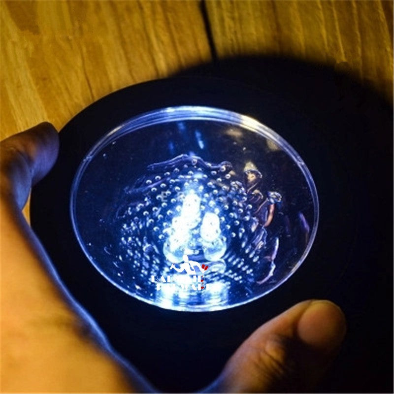 LED Light-Up Coaster, Round Flashing, Advertising Use