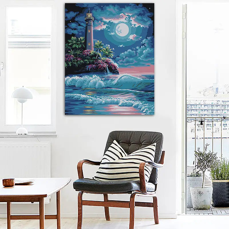 Digital Oil Painting Set - Moonlight Island for All