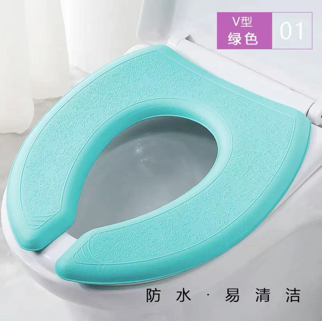 Thick EVA Waterproof Toilet Seat Cover, Adjustable Fit