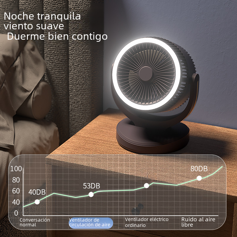 New Desktop Wall-Mounted Silent Fan with Light