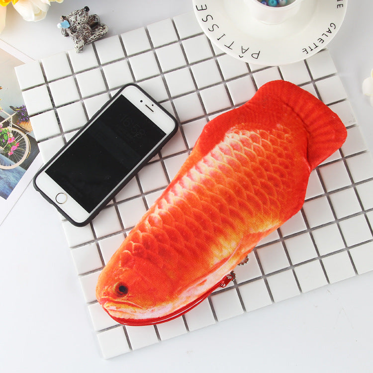3D Goldfish Plush Pencil Case - Large Capacity Design