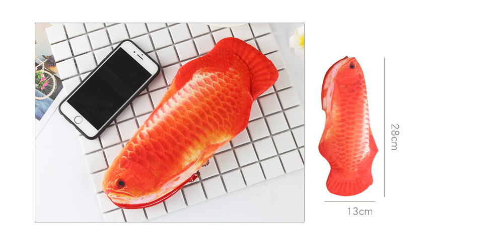 3D Goldfish Plush Pencil Case - Large Capacity Design