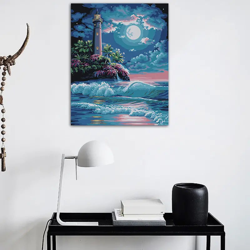 Digital Oil Painting Set - Moonlight Island for All
