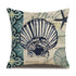 AquaHaven Decor ocean theme throw pillow cover with coastal blue waves, perfect for home or Airbnb coastal decor.