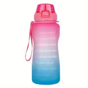Large Capacity 2L Water Bottle with Straw and Time Marker