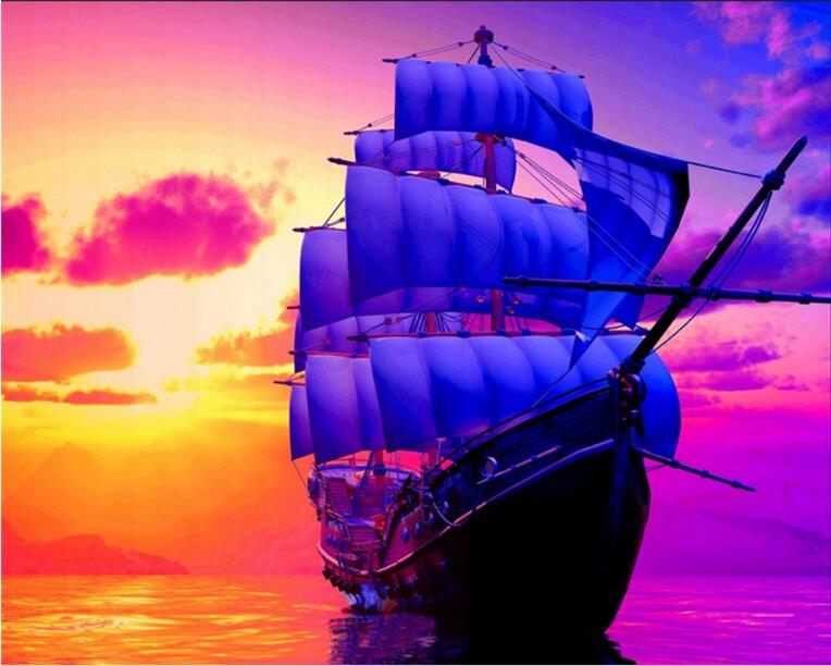 Sailboat Diamond Painting Decorative Artwork
