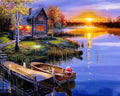 "Sunset Landscape Oil Painting for Home Decor"