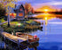 Sunset landscape oil painting by AquaHaven Decor depicting vibrant colors and serene scenery, ideal for home decor.