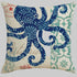 AquaHaven Decor ocean theme throw pillow cover with coastal design, ideal for home or Airbnb coastal decor.