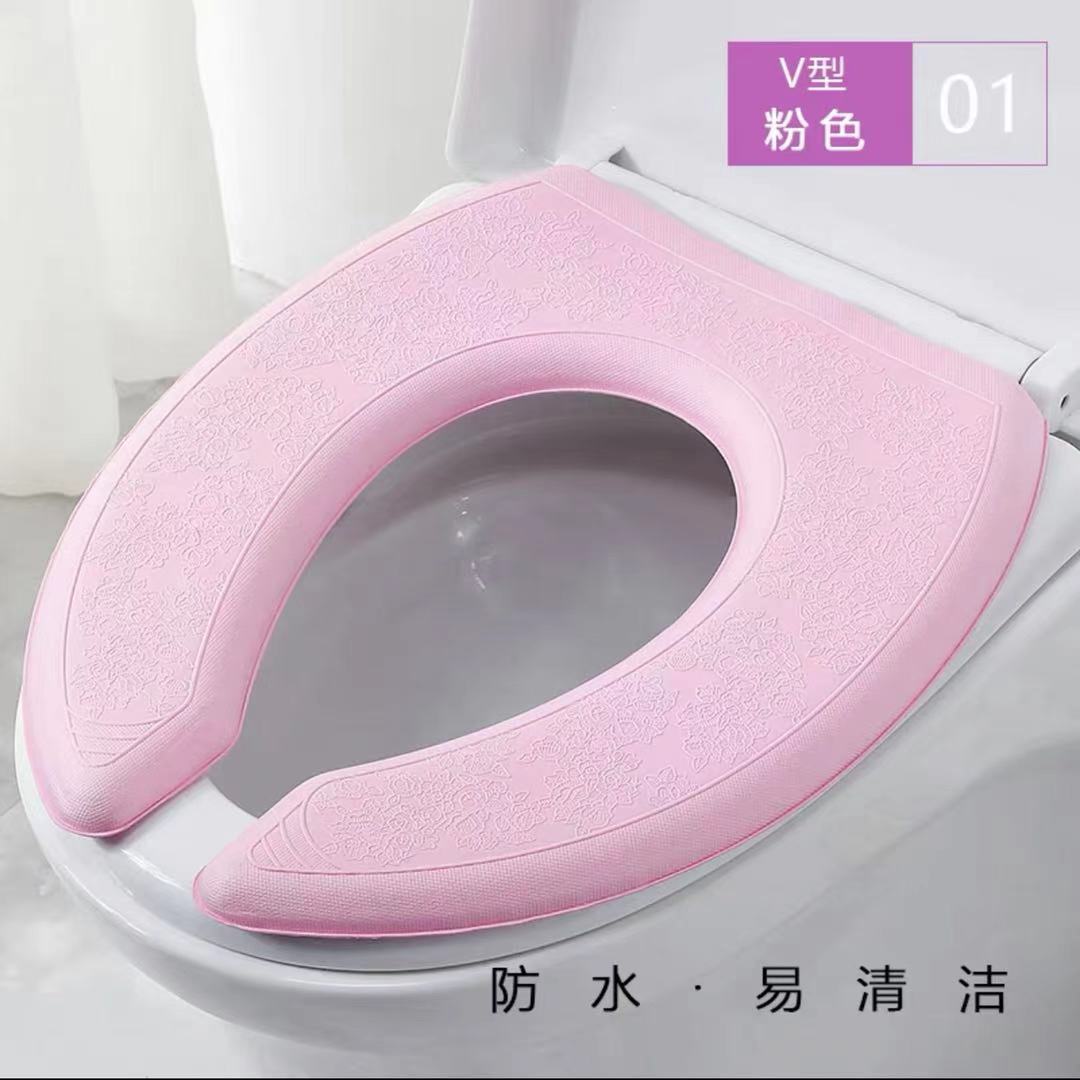 Thick EVA Waterproof Toilet Seat Cover, Adjustable Fit