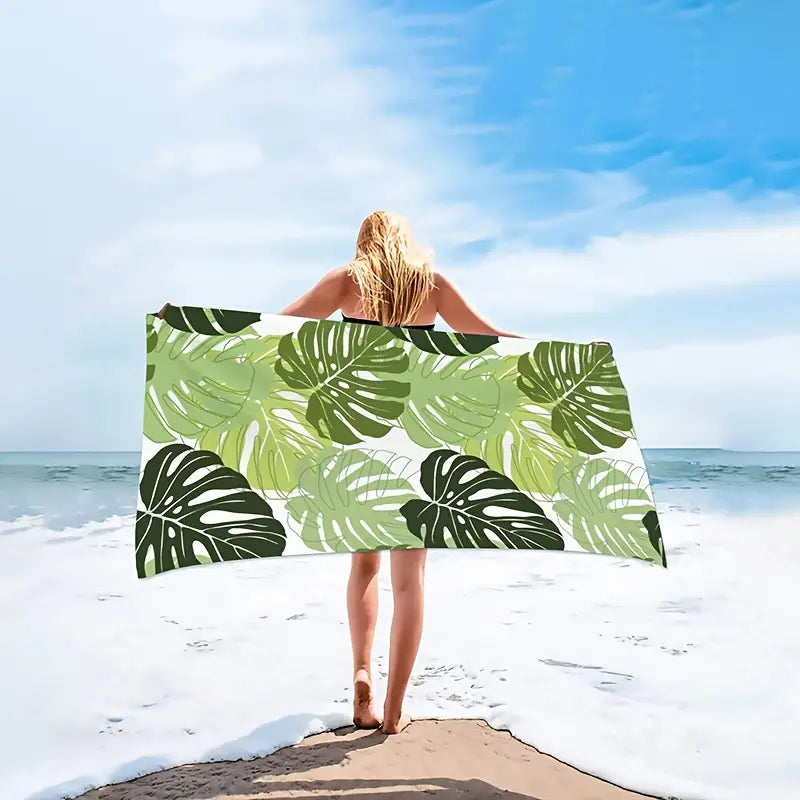 Abalone Leaf Pattern Quick-Drying Microfiber Beach Towel