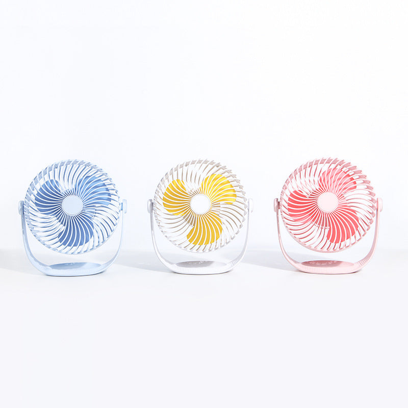7-Inch Striped USB Rechargeable Mini Desktop Fan