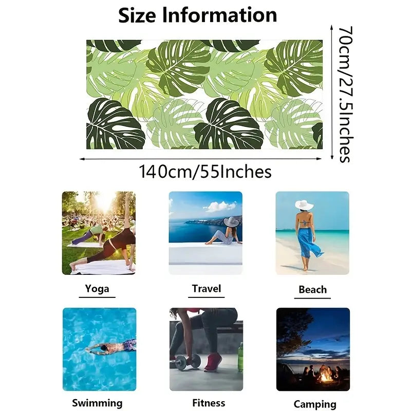 Abalone Leaf Pattern Quick-Drying Microfiber Beach Towel