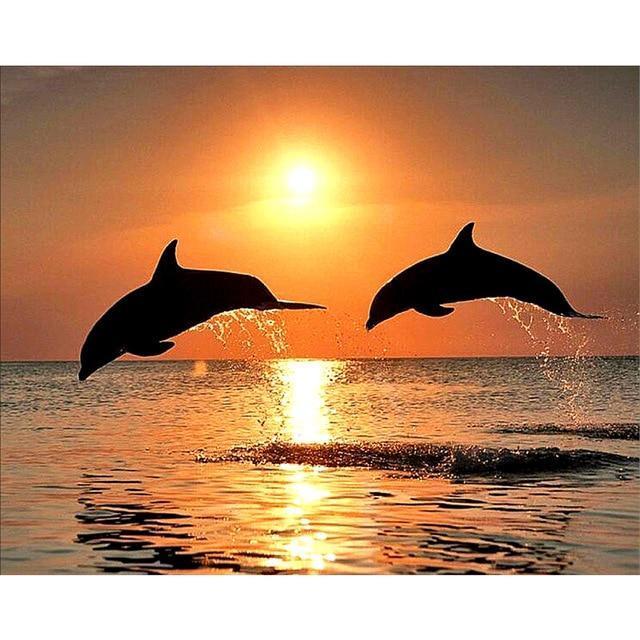 Dolphin Diamond Painting and Twilight Diamond Art
