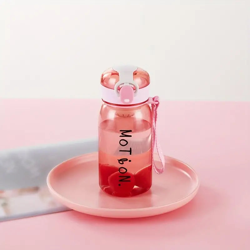 Portable Water Bottle with Bouncing Cover and Straw