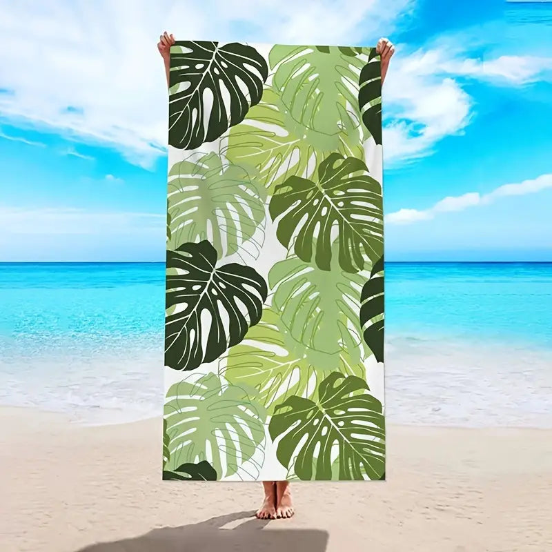Abalone Leaf Pattern Quick-Drying Microfiber Beach Towel