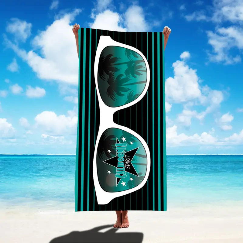 1pc Quick-Drying Sunglasses Print Beach Towel (59.1x27.6in)