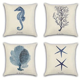 Linen Forest Fairy Tale throw pillow cover by AquaHaven Decor featuring a whimsical forest design for home decor.